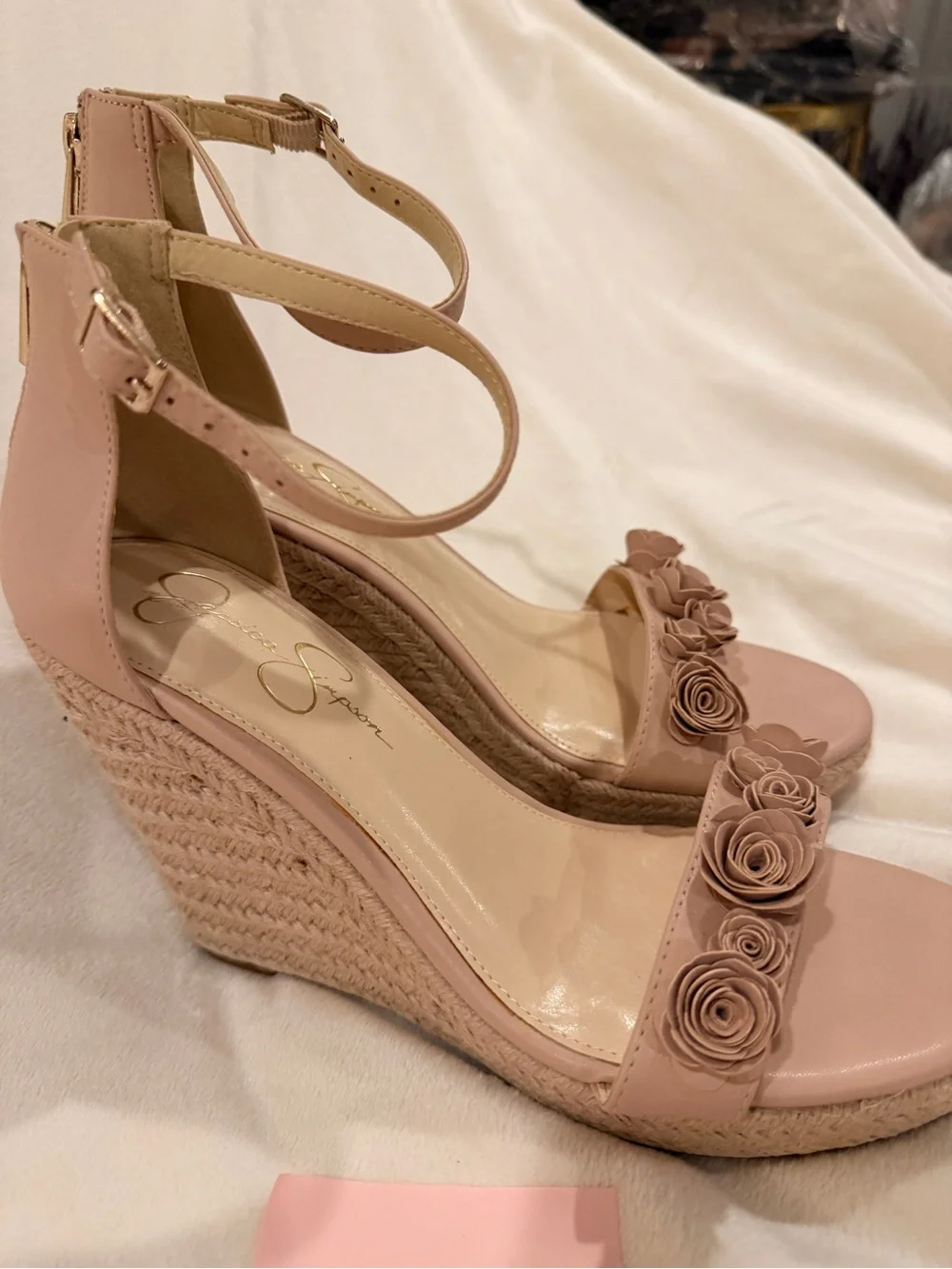 Jessica Simpson Blush Rose Ankle-Strap Heeled Sandals